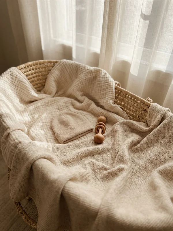 Newborn photography setup with soft natural light